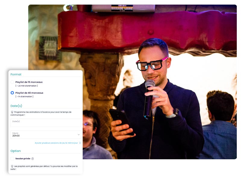 Une plateforme en ligne pour créer vos événements et vos animations en quelques clics.