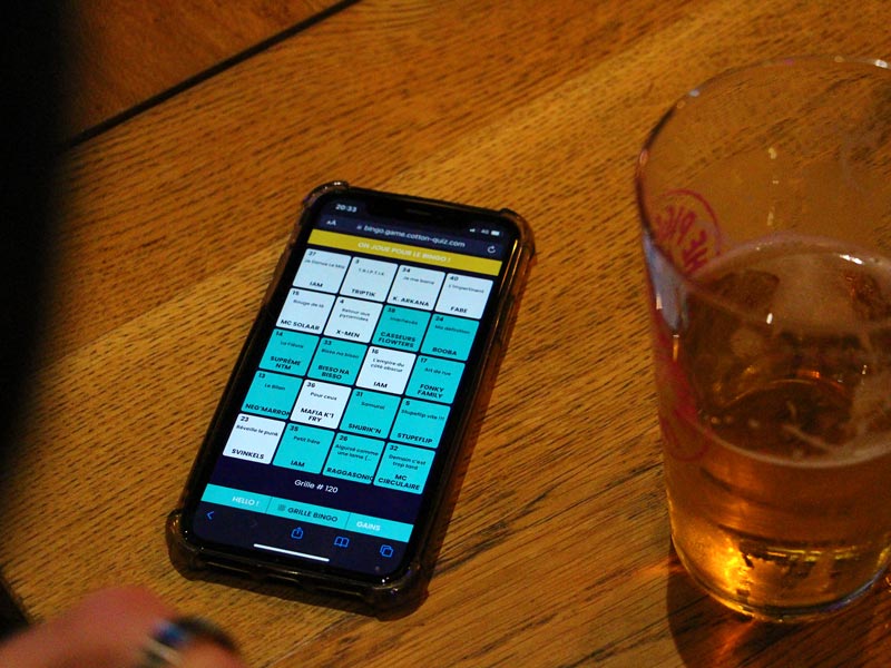 Grille de Bingo Musical en version numérique.